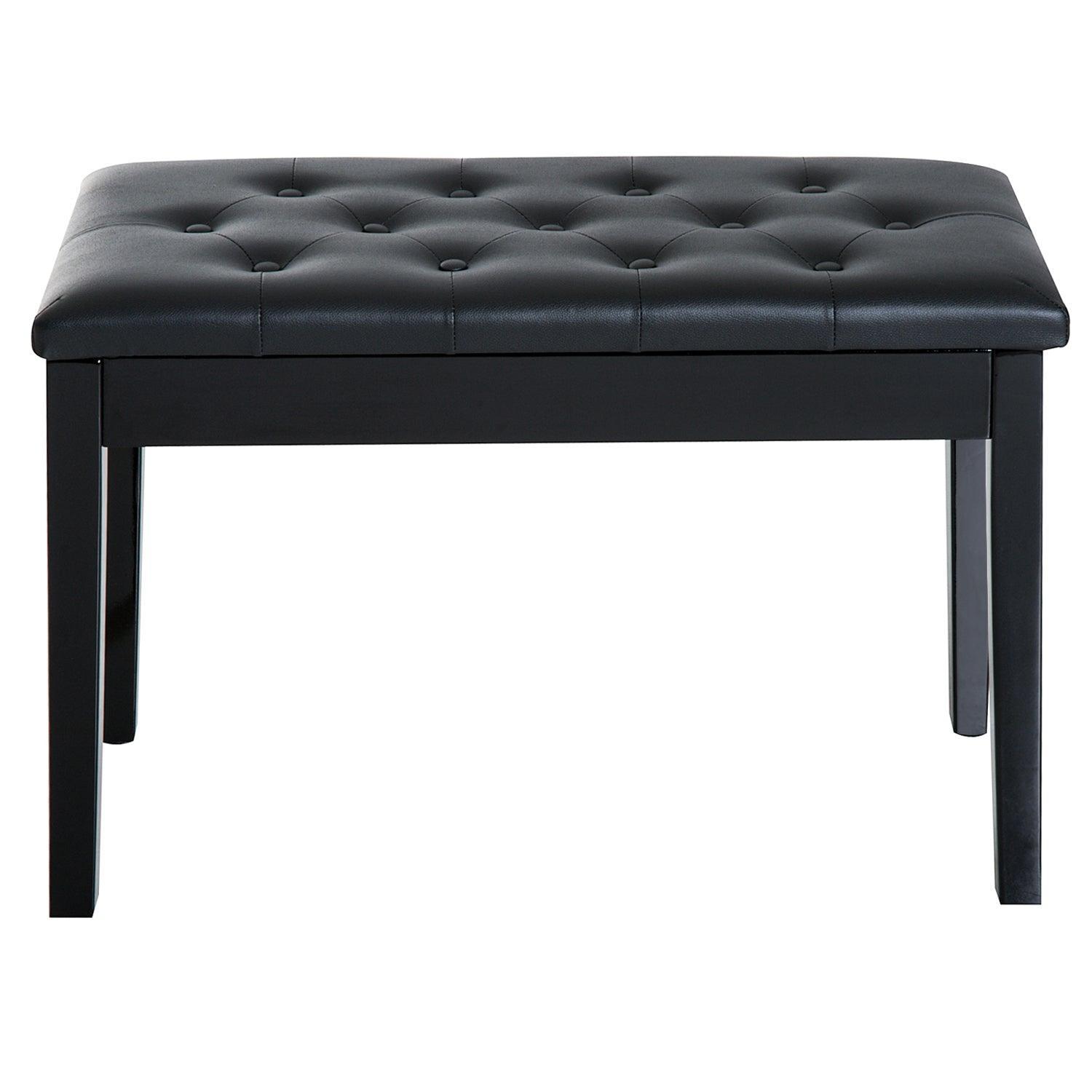 HOMCOM Black Piano Stool with Storage, 76x36x50cm - ALL4U RETAILER LTD