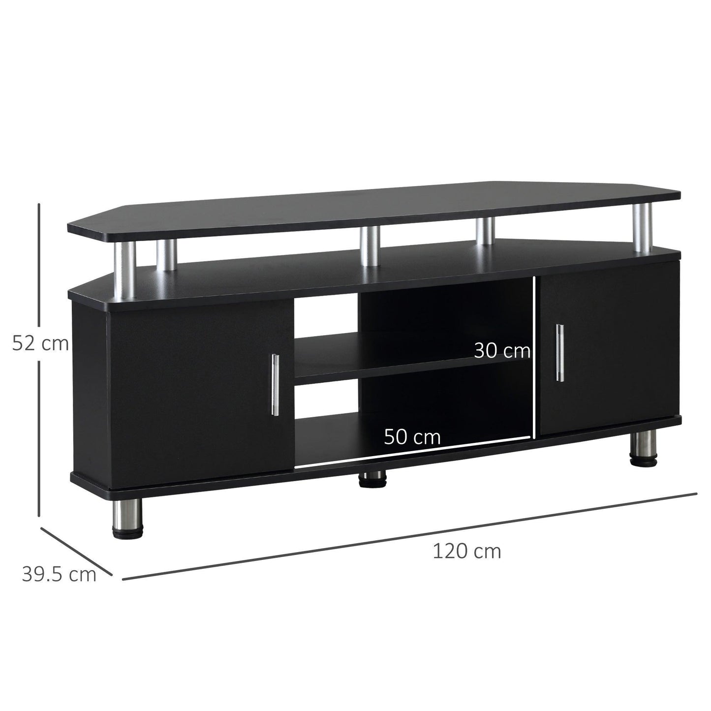 HOMCOM Black TV Unit: 55 Entertainment Center - ALL4U RETAILER LTD