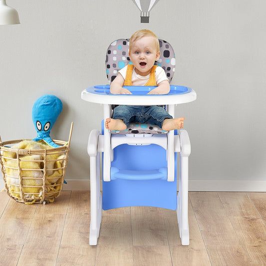 HOMCOM Blue 3-in-1 Baby Booster High Chair - ALL4U RETAILER LTD