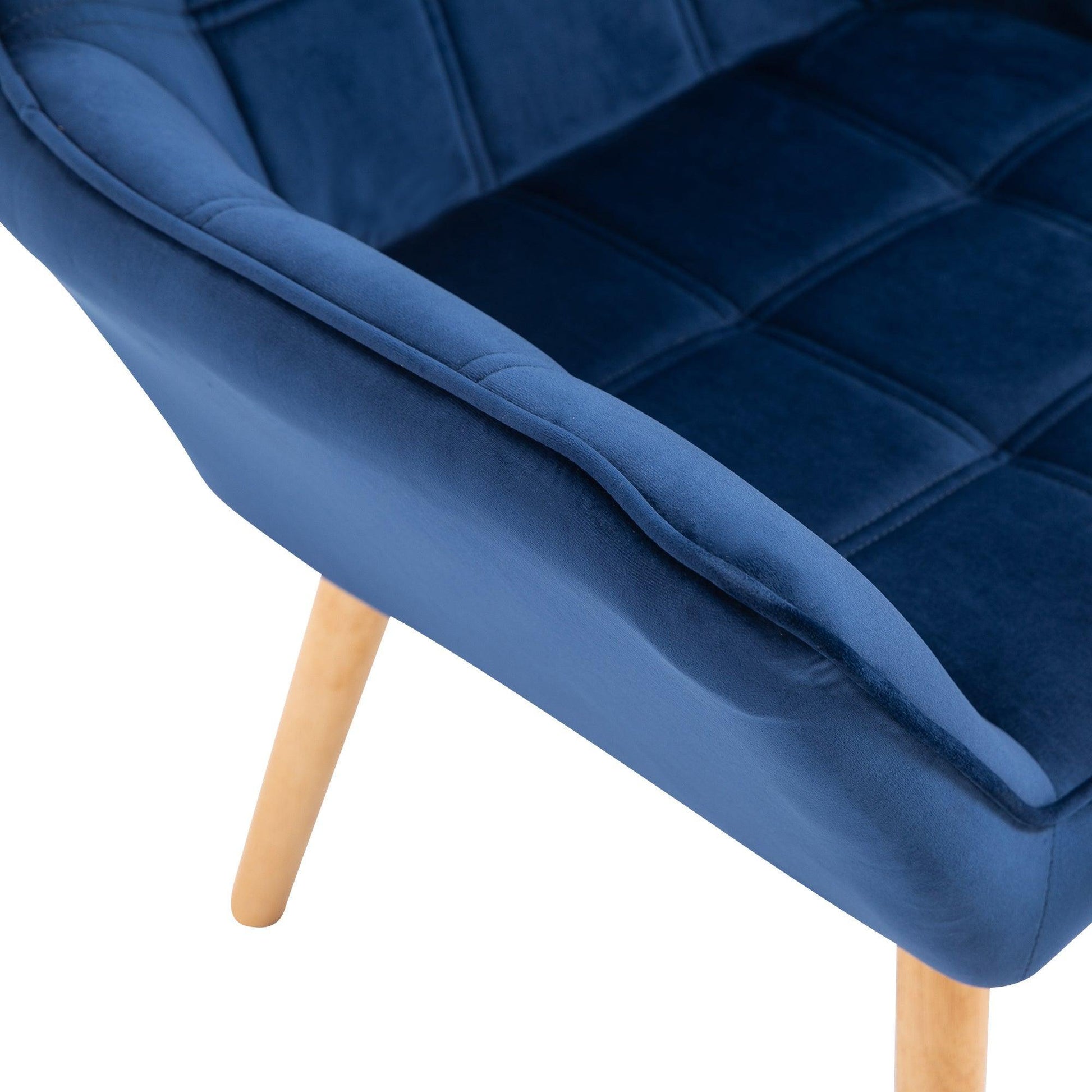 HOMCOM Blue Armchair with Wide Arms & Slanted Back - ALL4U RETAILER LTD