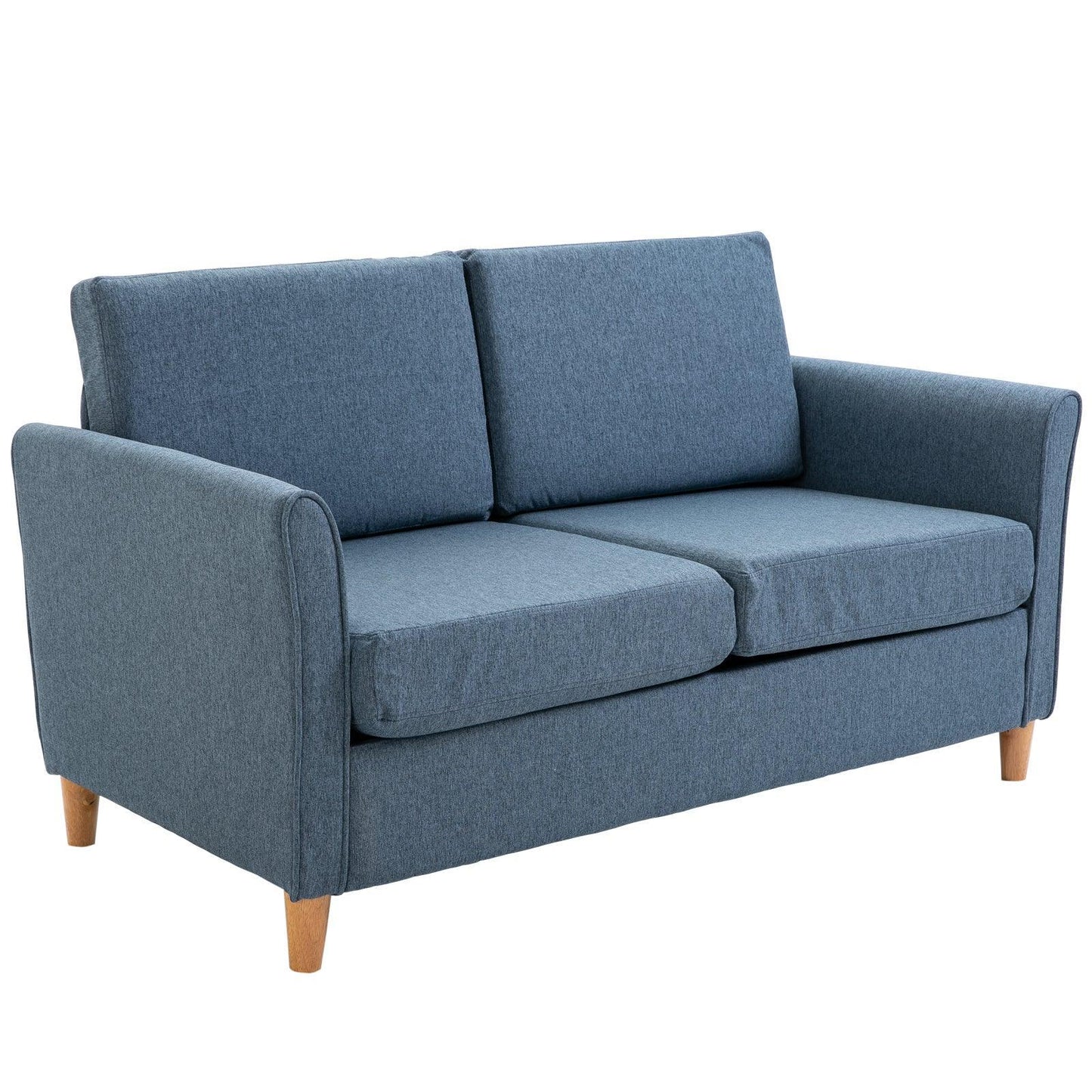 HOMCOM Blue Loveseat Couch - Compact Double Seater - ALL4U RETAILER LTD