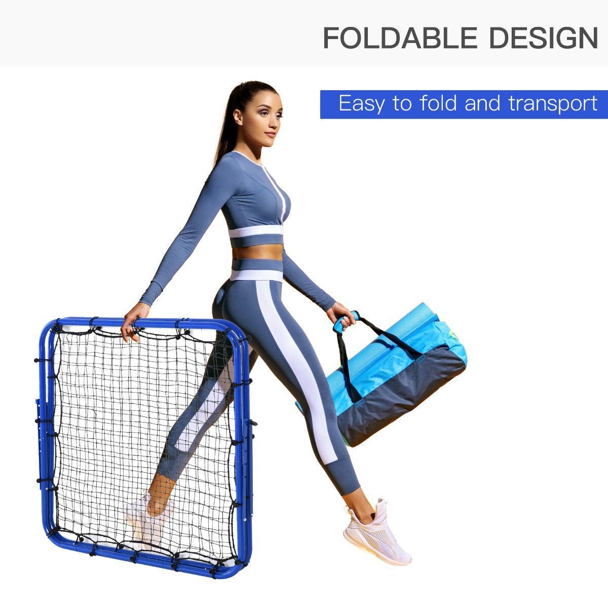 HOMCOM Blue Outdoor Rebounder Net - Double-Sided - ALL4U RETAILER LTD