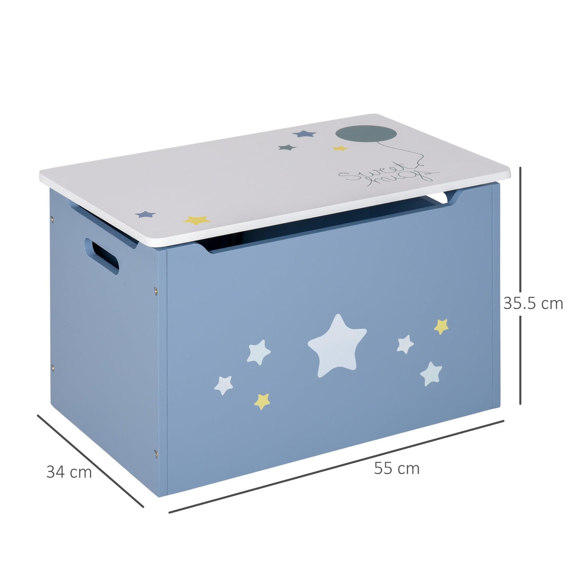 HOMCOM Blue Toy Box Storage Chest: Organise Playroom - ALL4U RETAILER LTD