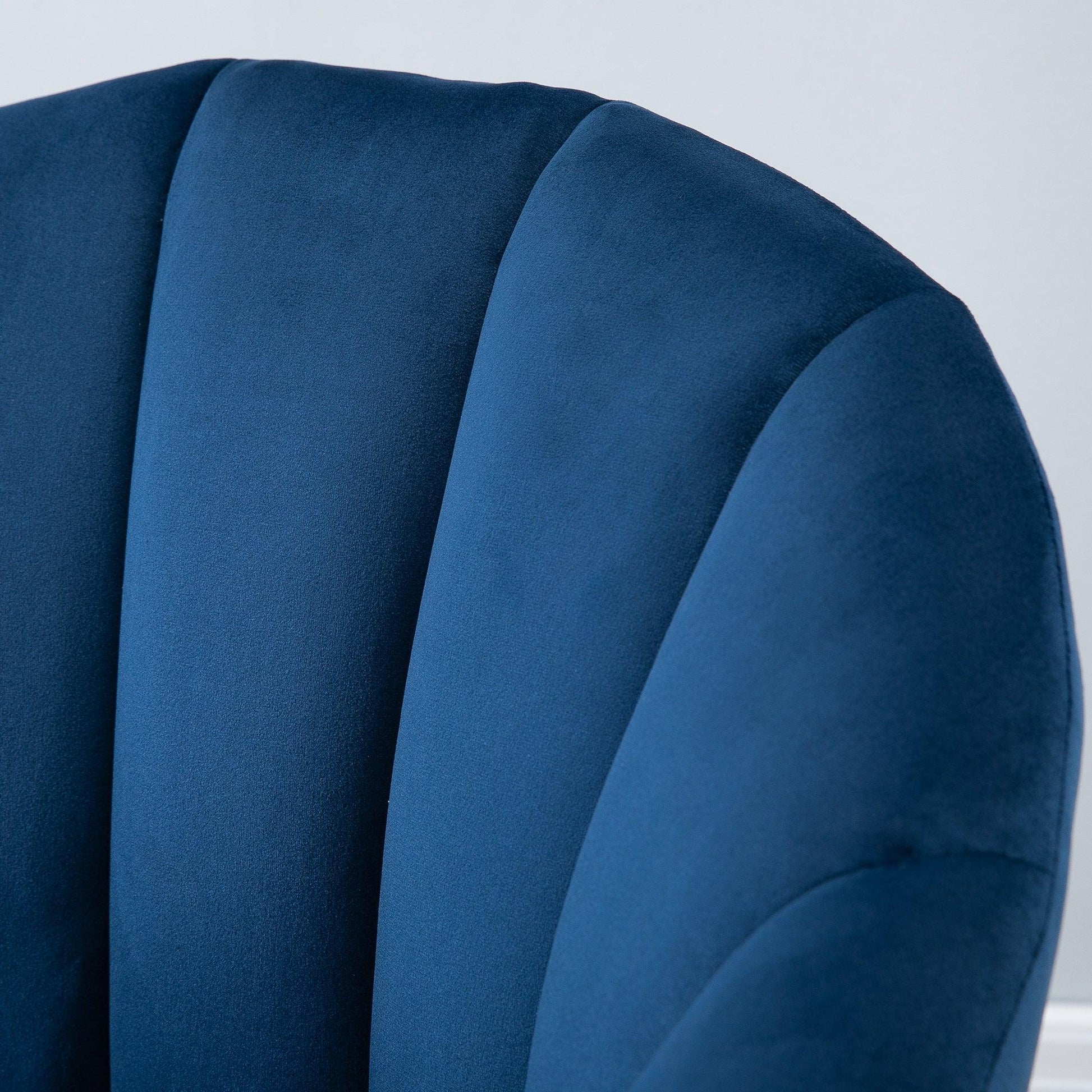 HOMCOM Blue Velvet Accent Chair, Stylish & Comfortable - ALL4U RETAILER LTD