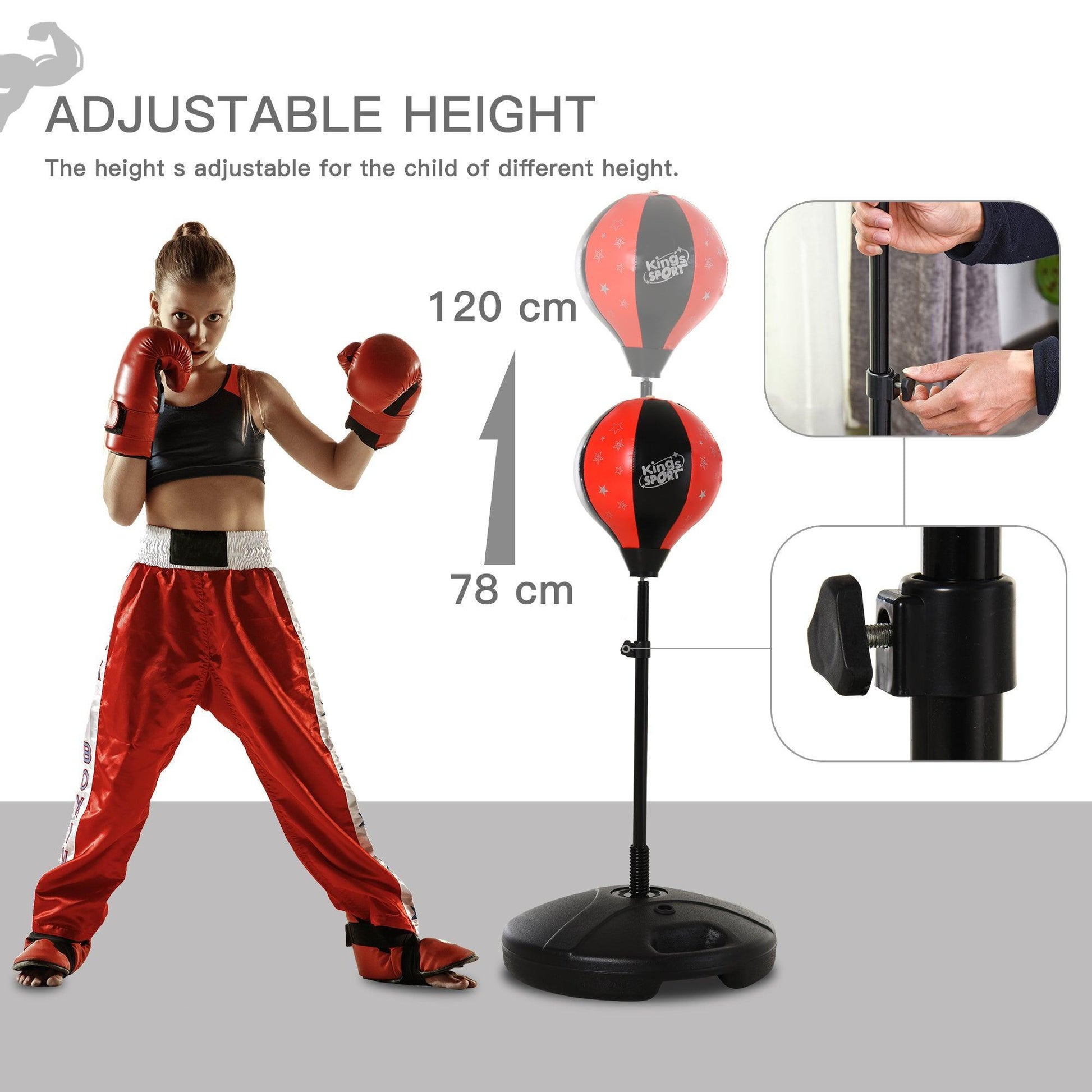 HOMCOM Boxing Punch Ball Set - Adjustable, Rebound Game - ALL4U RETAILER LTD