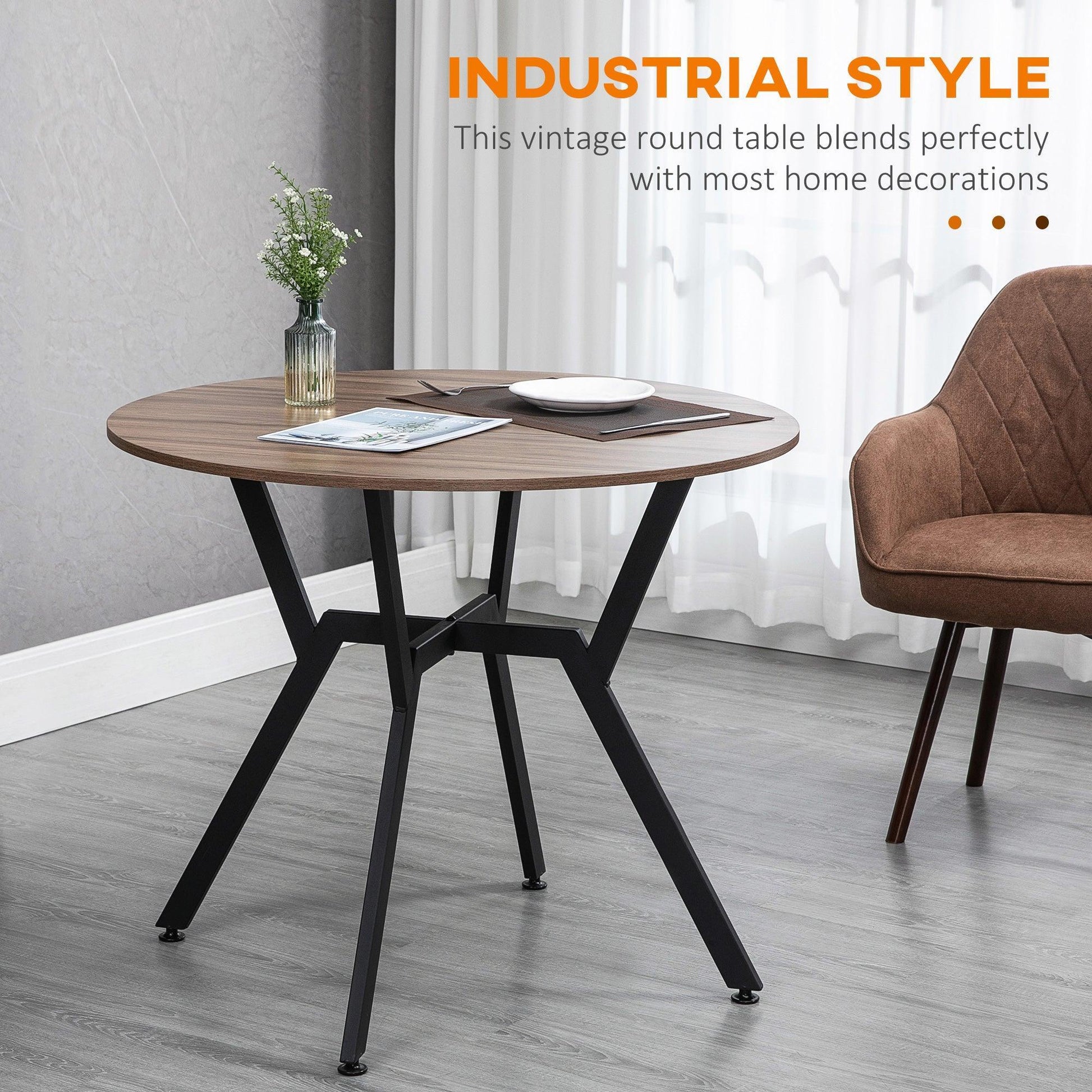 HOMCOM Brown Dining Table with Anti-slip Foot Pads - ALL4U RETAILER LTD