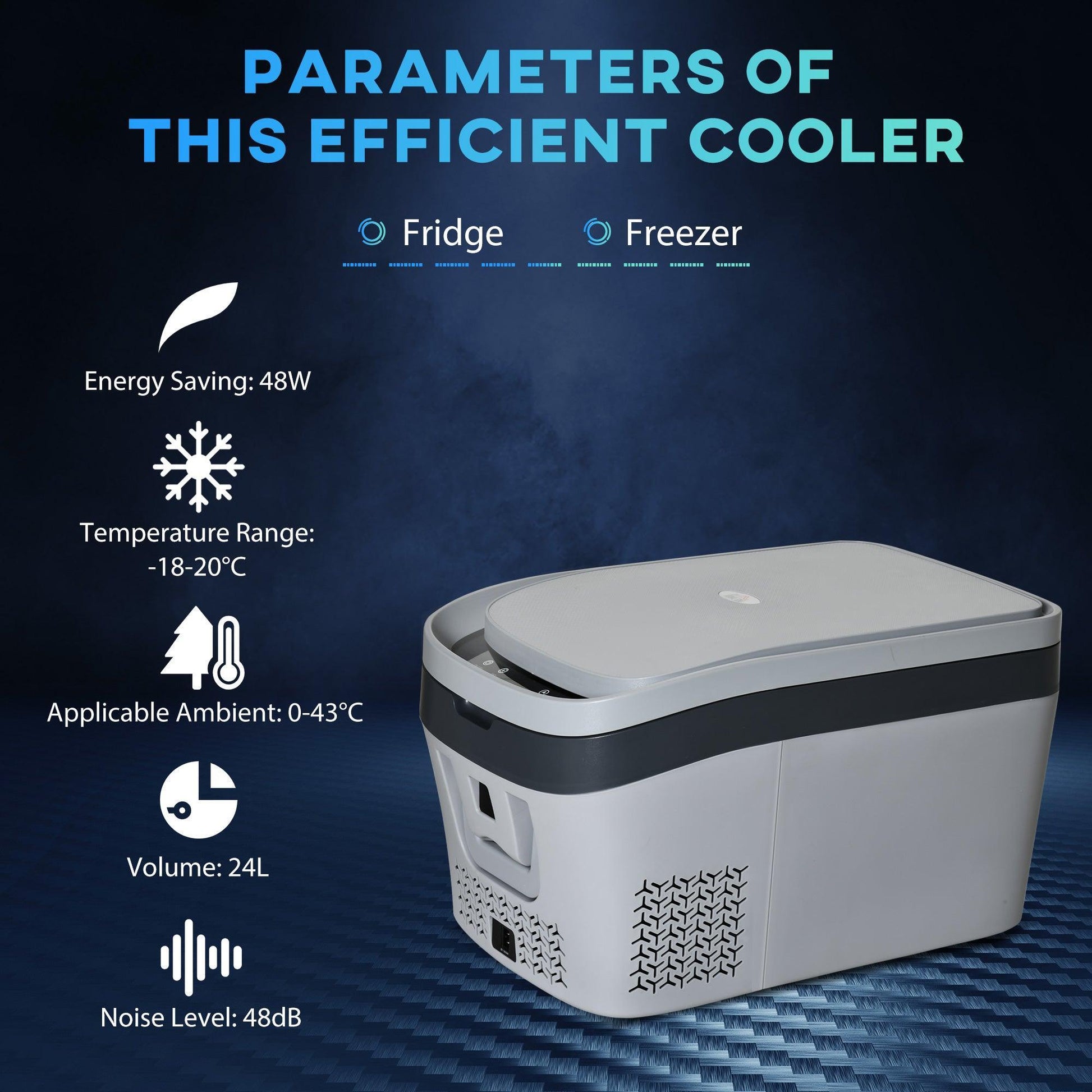 HOMCOM Car Refrigerator, Portable Cooler -18-20°C - ALL4U RETAILER LTD