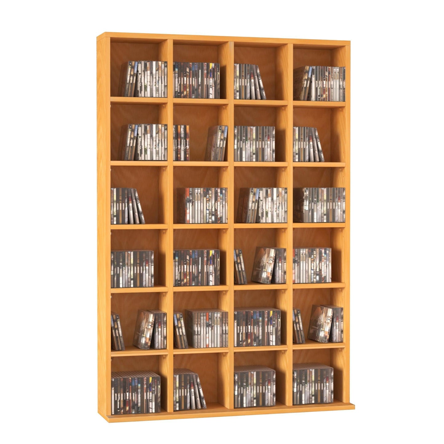 HOMCOM CD/DVD Storage Shelf - Brown, Holds 480 CDs - ALL4U RETAILER LTD