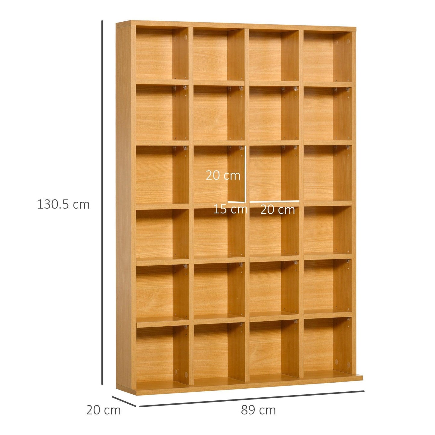 HOMCOM CD/DVD Storage Shelf - Brown, Holds 480 CDs - ALL4U RETAILER LTD