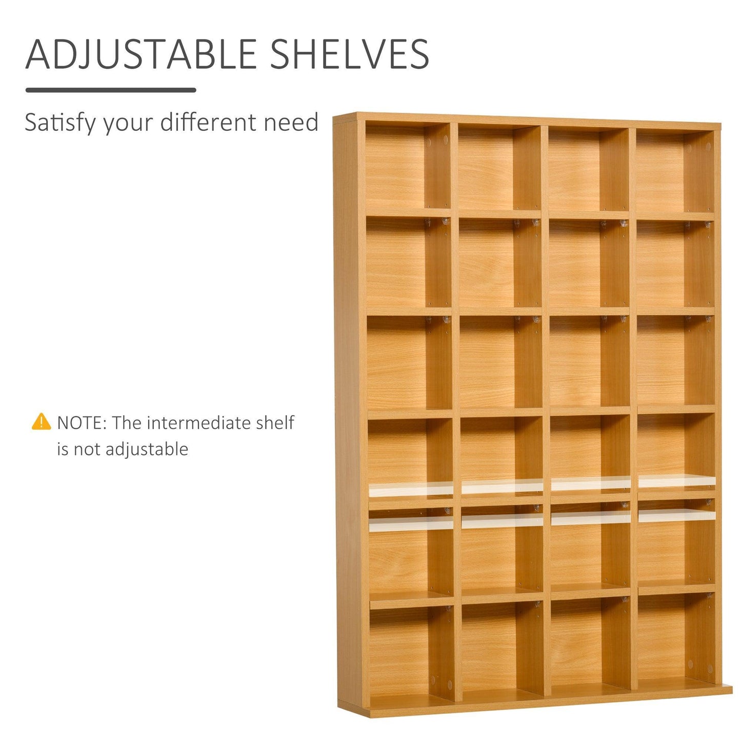 HOMCOM CD/DVD Storage Shelf - Brown, Holds 480 CDs - ALL4U RETAILER LTD