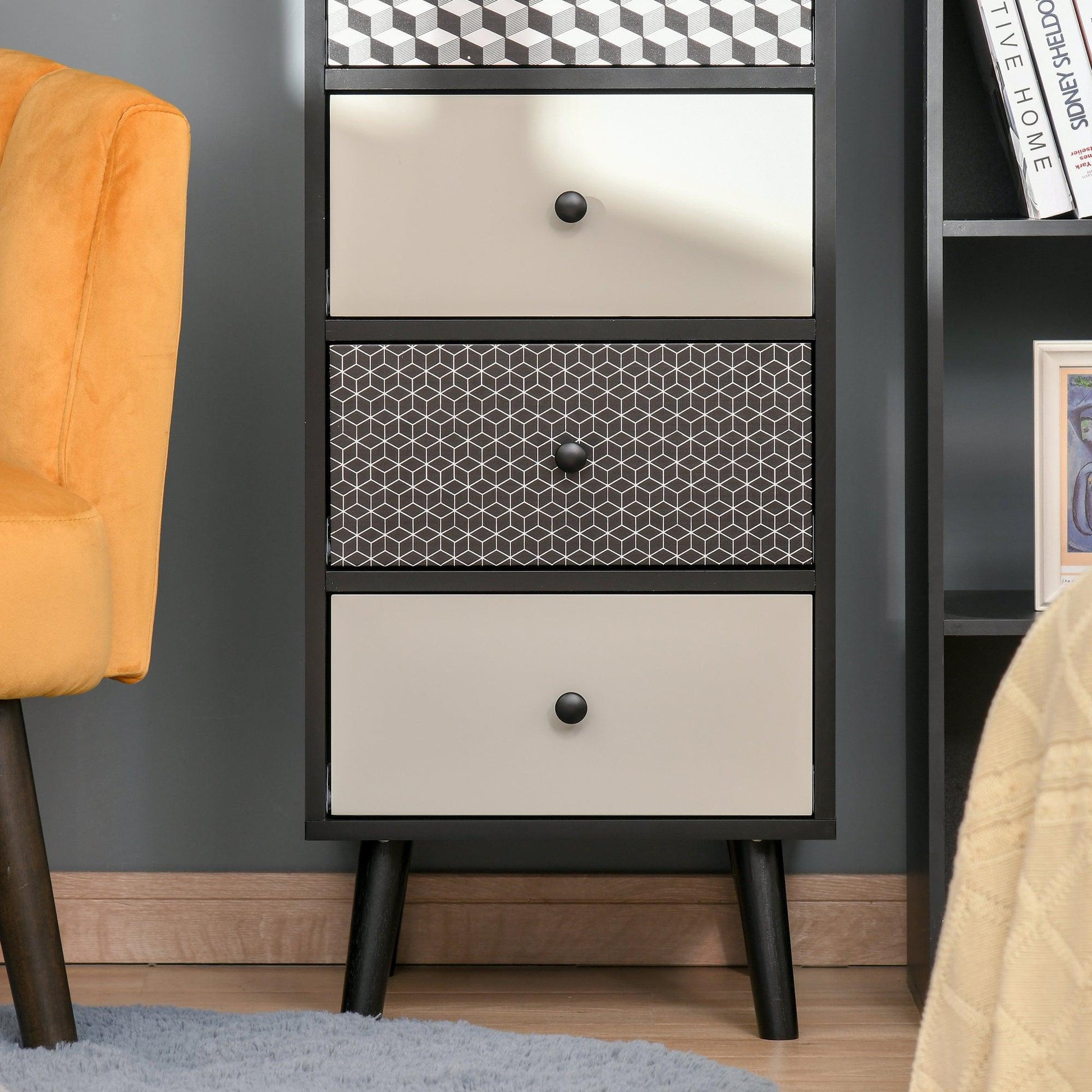 HOMCOM Chest of Drawers: Sleek 5-Drawer Storage - ALL4U RETAILER LTD