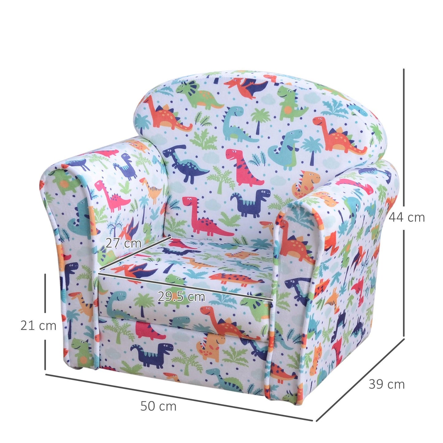 HOMCOM Children Armchair - Dinosaur Patterned Tub Seat - ALL4U RETAILER LTD