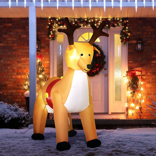 HOMCOM Christmas Inflatable Reindeer with LED Lights - 1.8mr - ALL4U RETAILER LTD