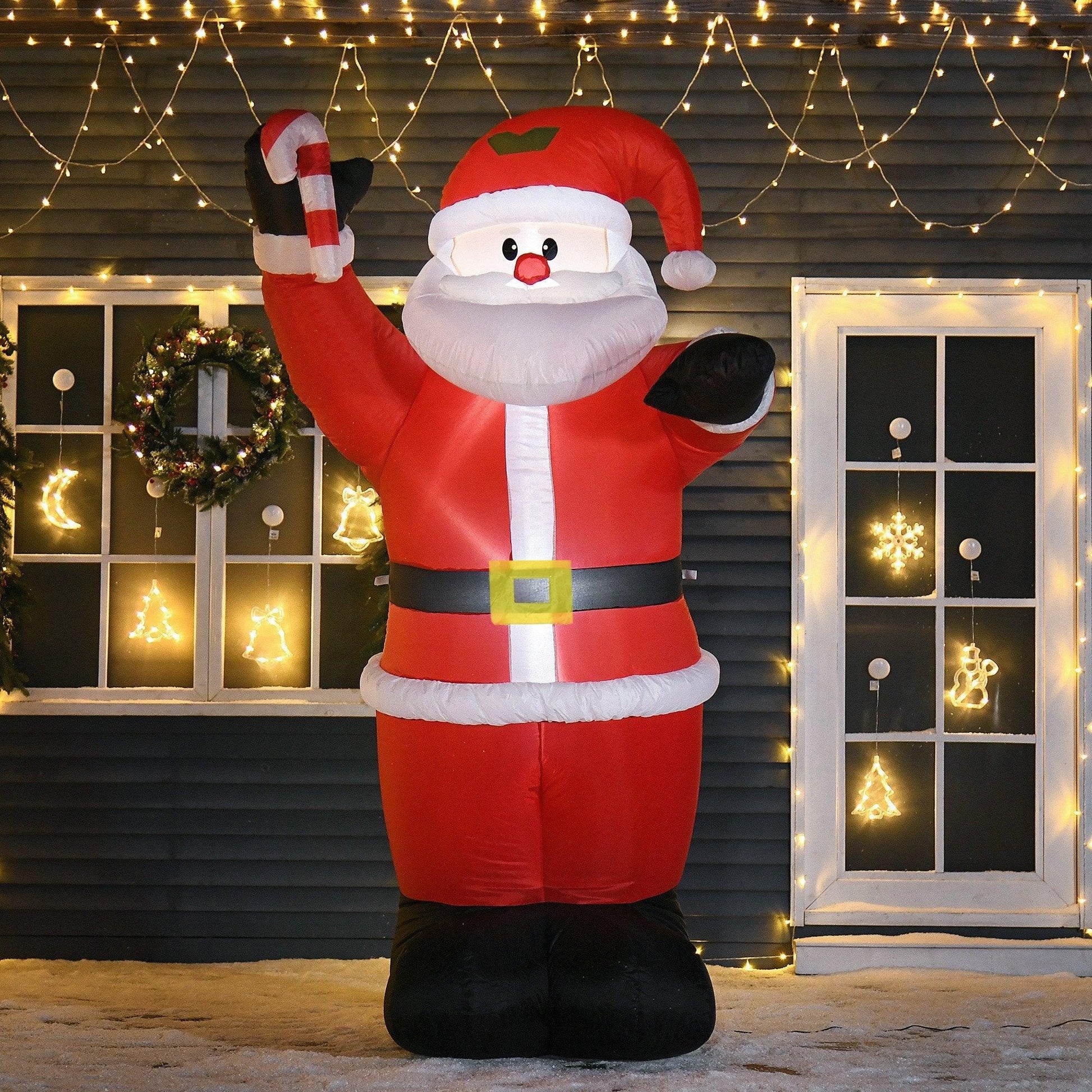 HOMCOM Christmas Santa Claus Air Blown Inflatable - 240cm - ALL4U RETAILER LTD