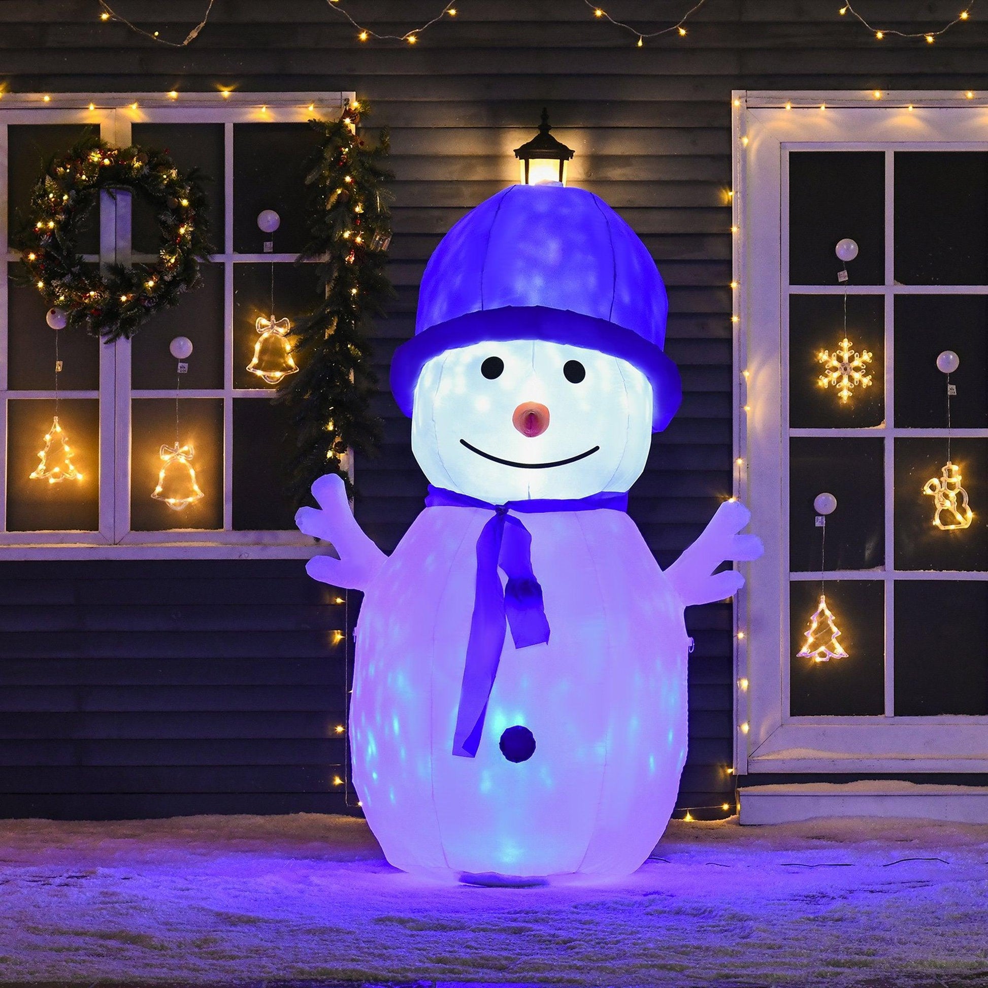 HOMCOM Christmas Snowman Inflatable Decoration - ALL4U RETAILER LTD