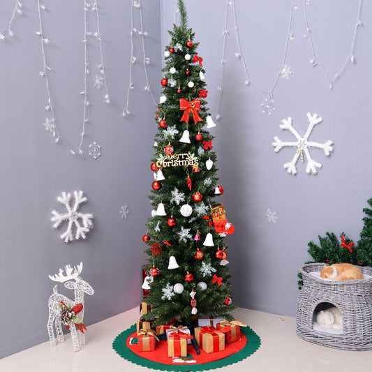 HOMCOM Christmas Tree - 2.1m Pine, Plastic Stand - ALL4U RETAILER LTD