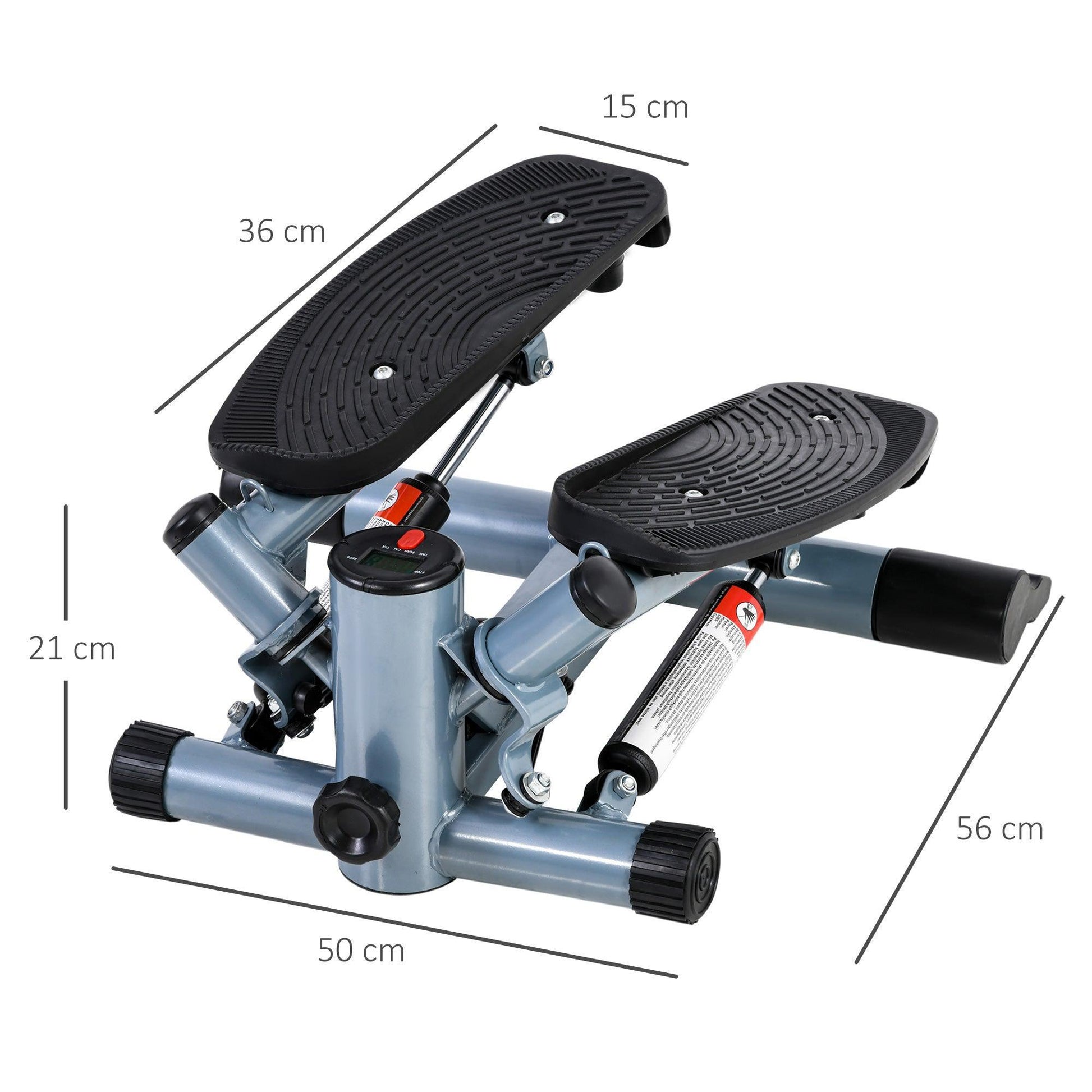 HOMCOM Compact Arm Stepper: Black/Silver Grey - ALL4U RETAILER LTD