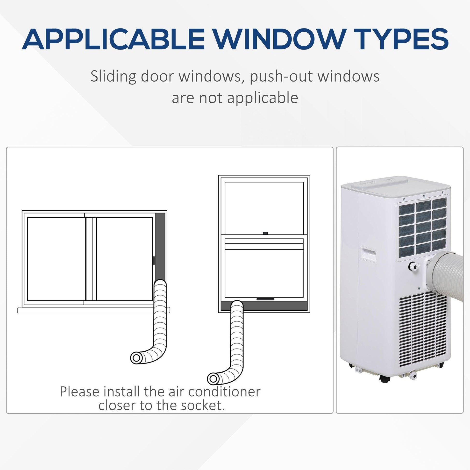 HOMCOM Compact Mobile Air Conditioner - 5000 BTU, Cooling - ALL4U RETAILER LTD