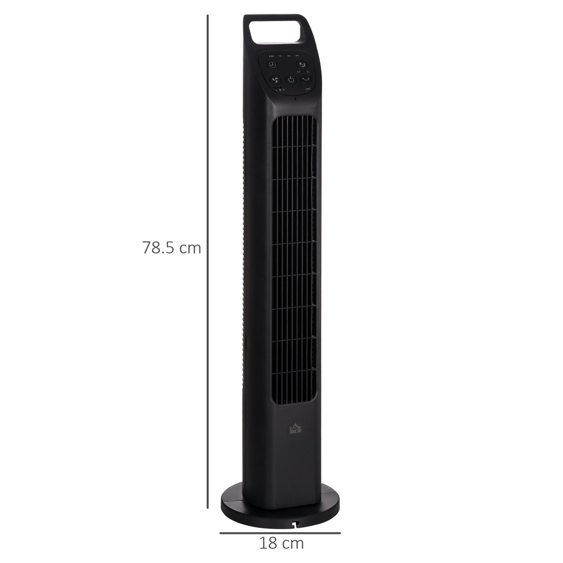 HOMCOM Compact Tower Fan with Remote Control - Efficient Cooling - ALL4U RETAILER LTD