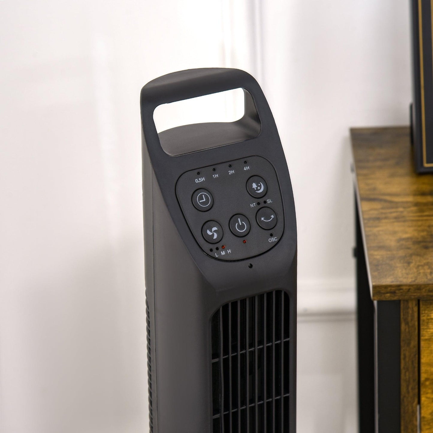 HOMCOM Compact Tower Fan with Remote Control - Efficient Cooling - ALL4U RETAILER LTD