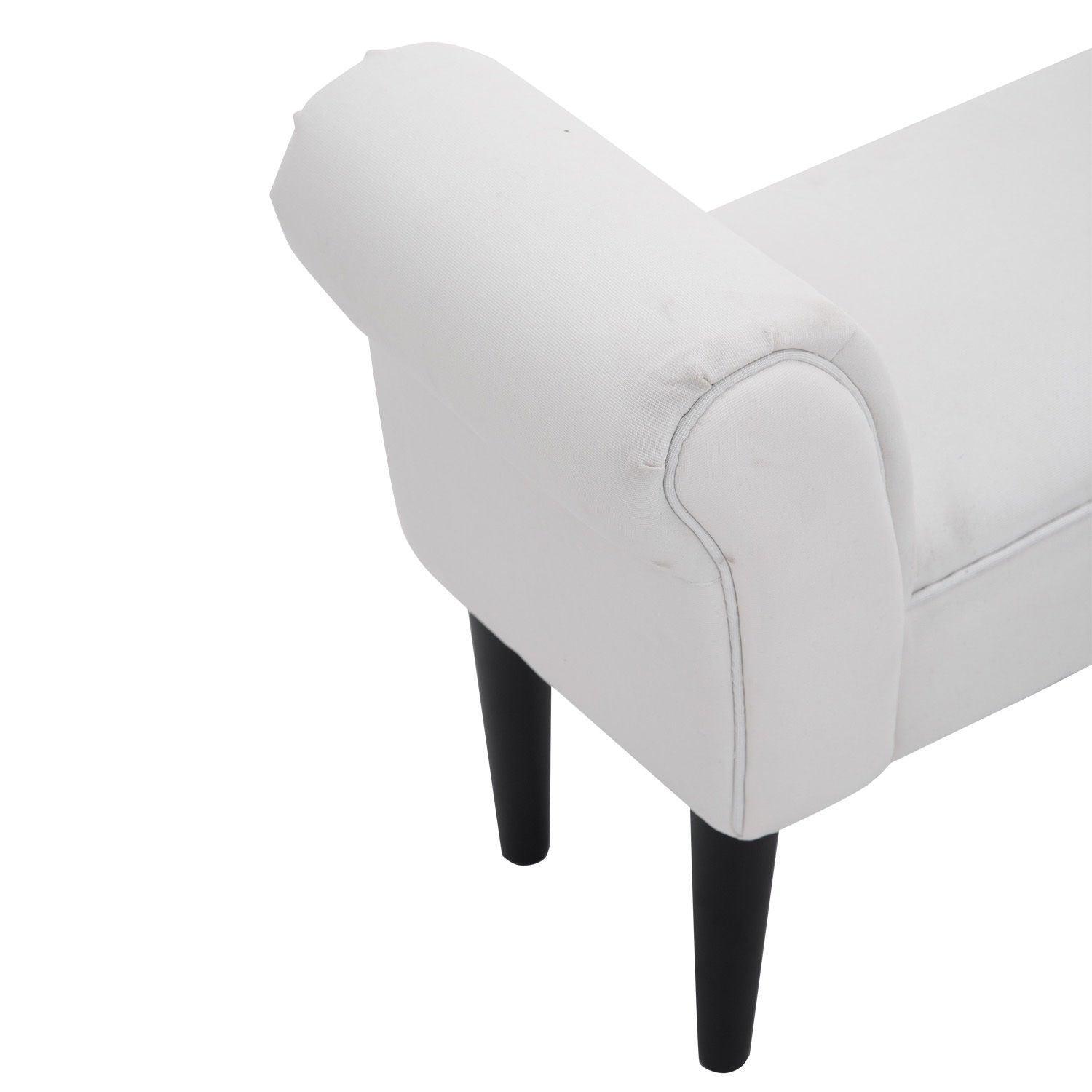 HOMCOM Compact White Chaise Lounge Sofa: Small Window Seat - ALL4U RETAILER LTD