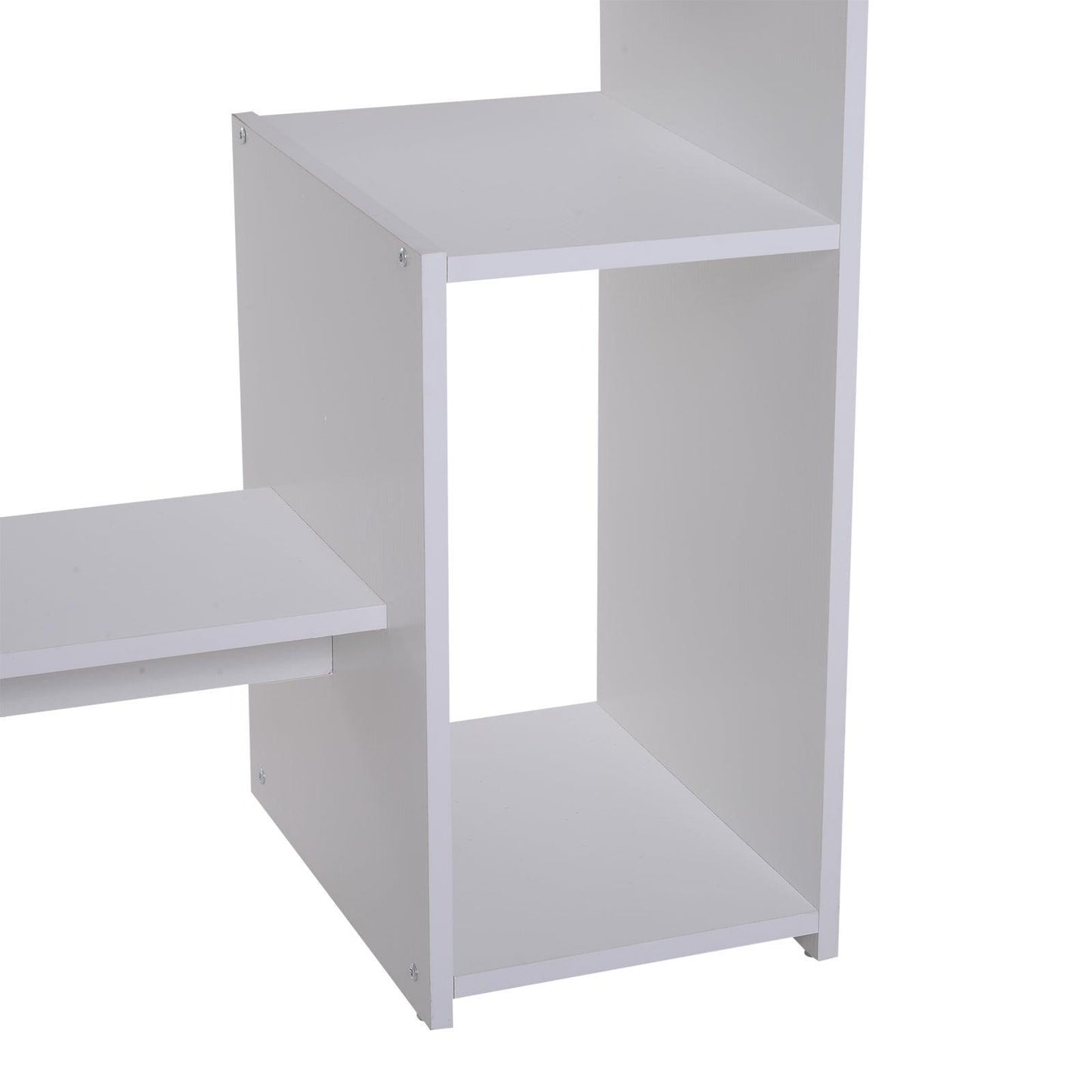 HOMCOM Compact White Computer Desk: Storage Shelf Included - ALL4U RETAILER LTD