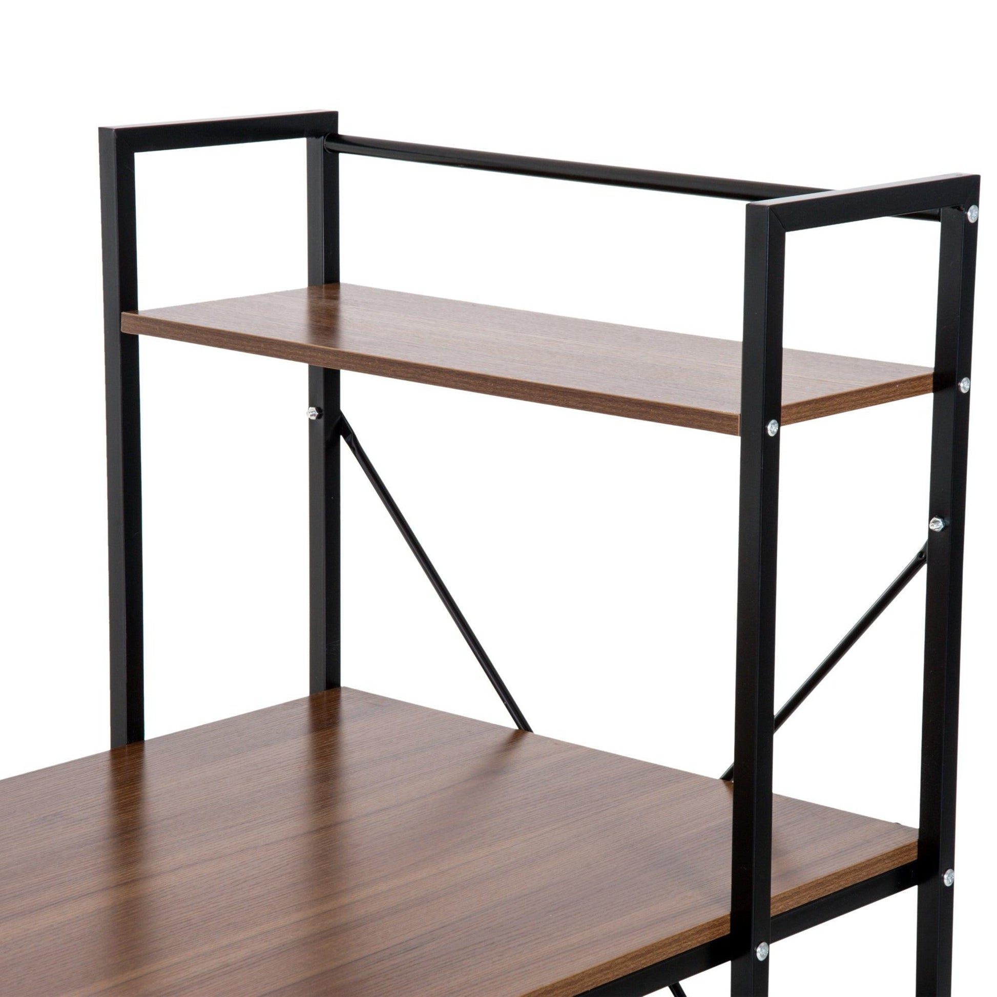 HOMCOM Computer Desk with Bookshelf & Storage - ALL4U RETAILER LTD