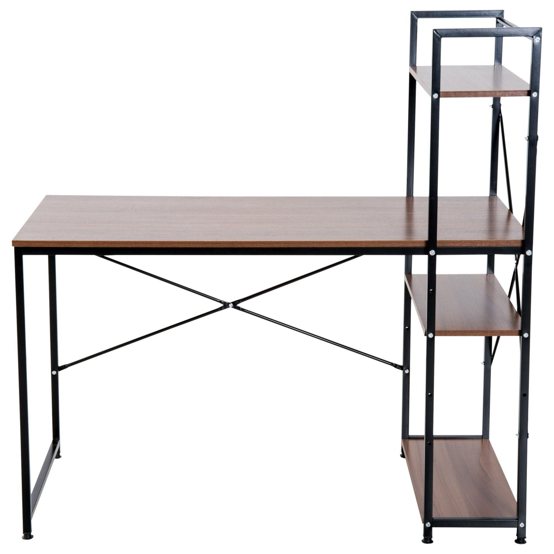 HOMCOM Computer Desk with Bookshelf & Storage - ALL4U RETAILER LTD