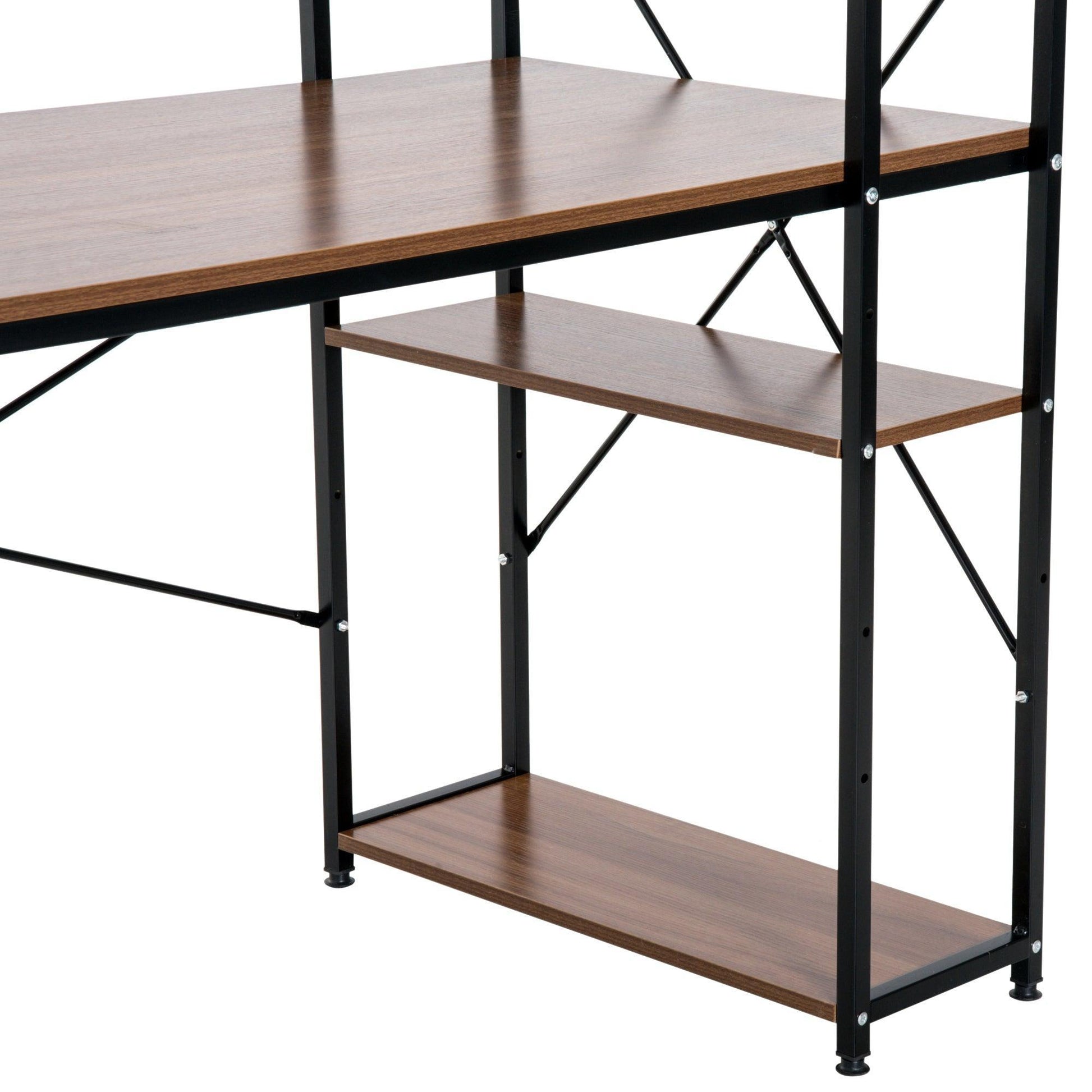 HOMCOM Computer Desk with Bookshelf & Storage - ALL4U RETAILER LTD