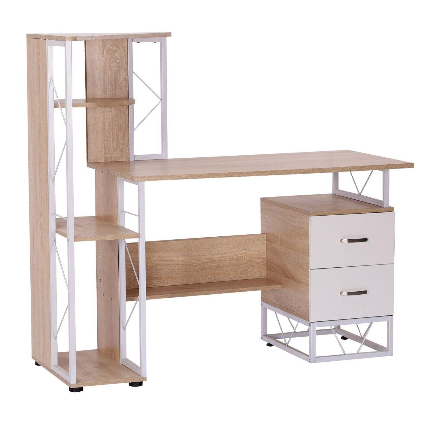 HOMCOM Computer Desk with Drawers - ALL4U RETAILER LTD