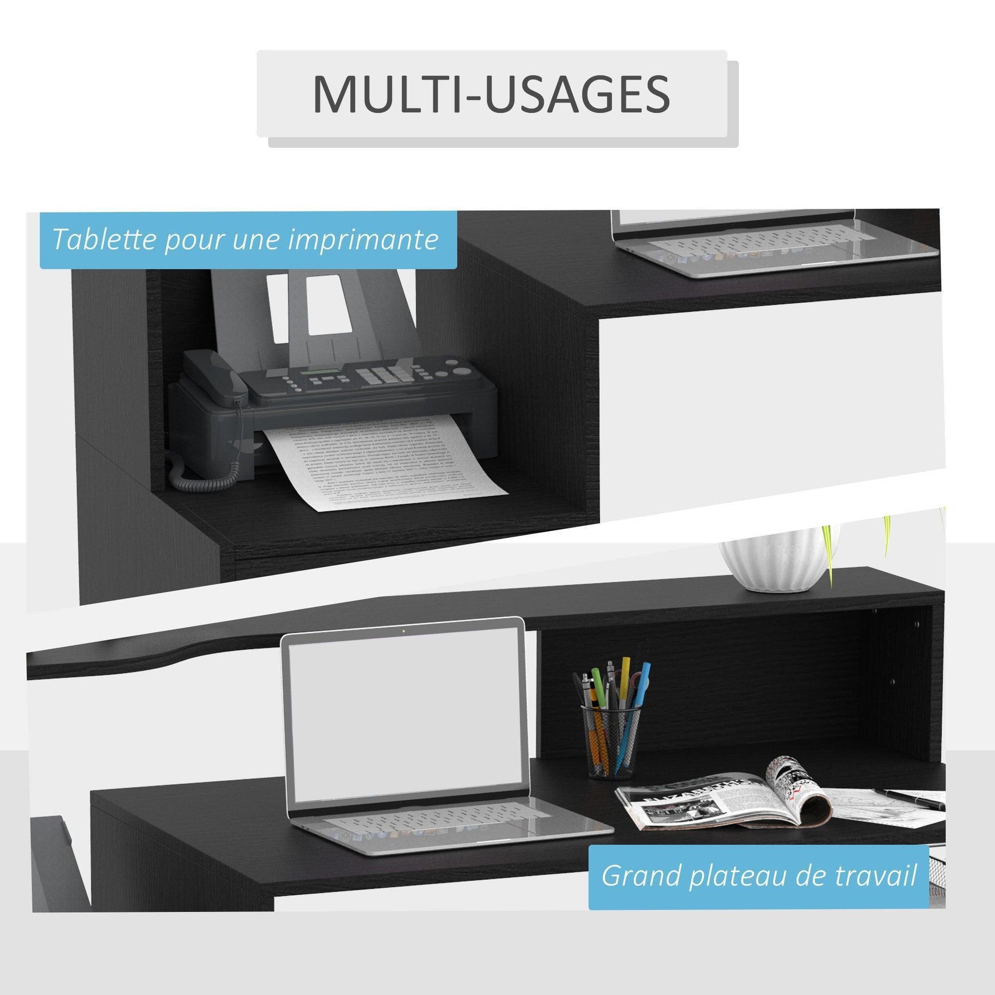 HOMCOM Computer Desk with Storage Drawer - Modern Home Office - ALL4U RETAILER LTD