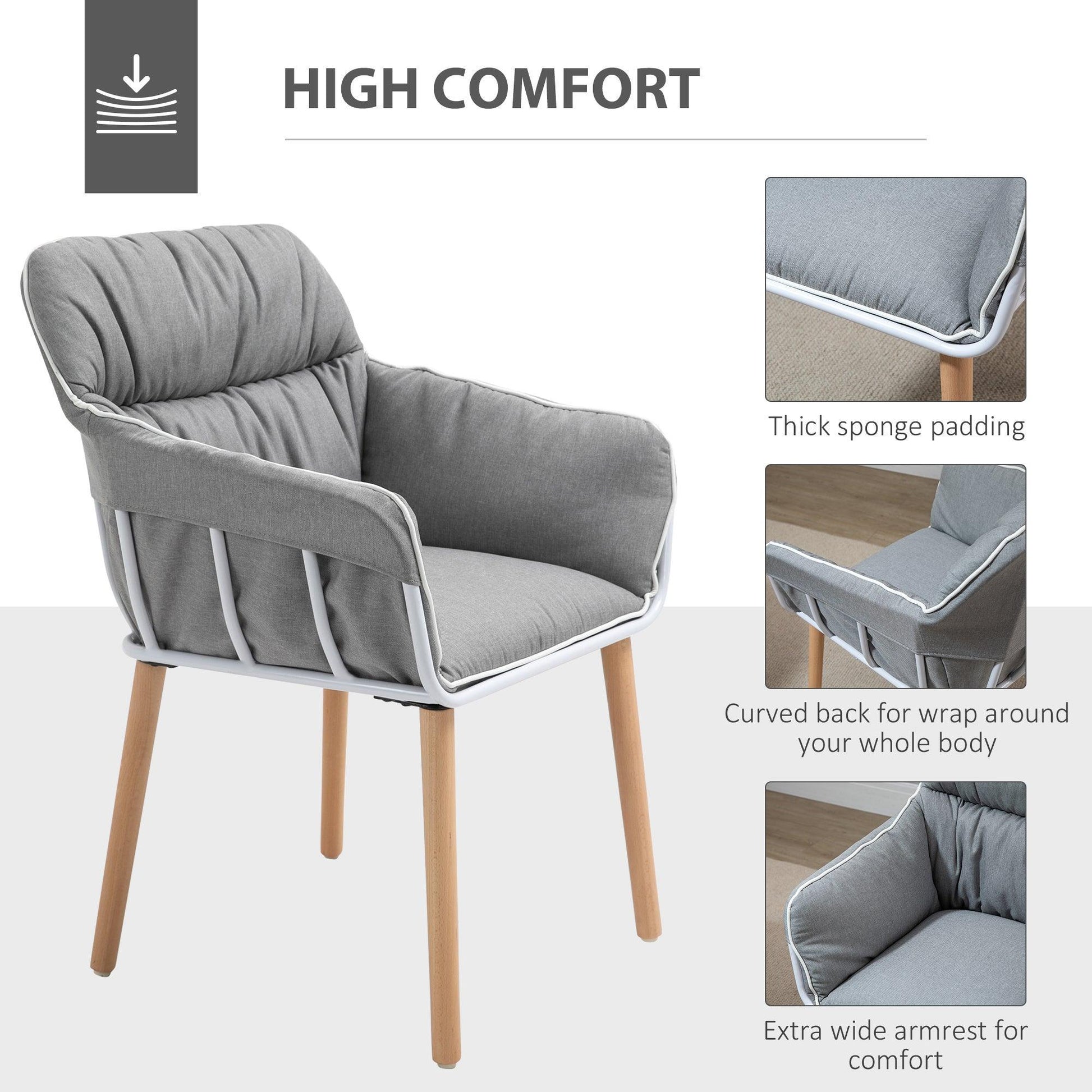 HOMCOM Contrast Piped Accent Chair - ALL4U RETAILER LTD