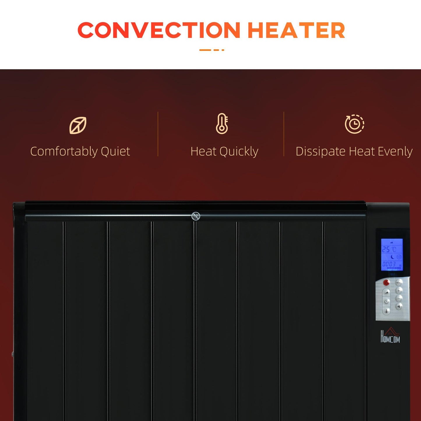 HOMCOM Convector Heater: Sleek, Powerful & Portable - ALL4U RETAILER LTD