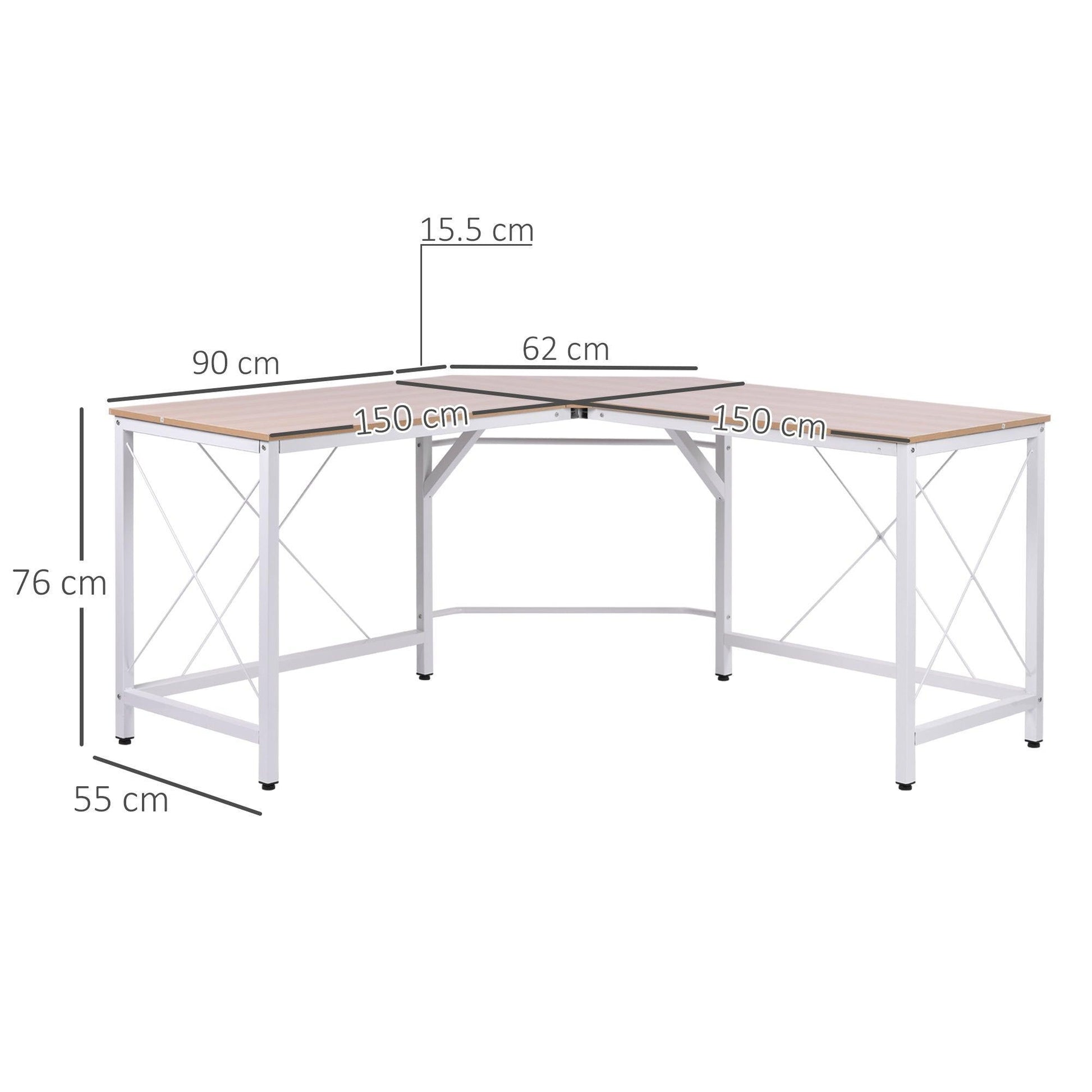 HOMCOM Corner Gaming Desk L-Shape Computer Workstation - ALL4U RETAILER LTD