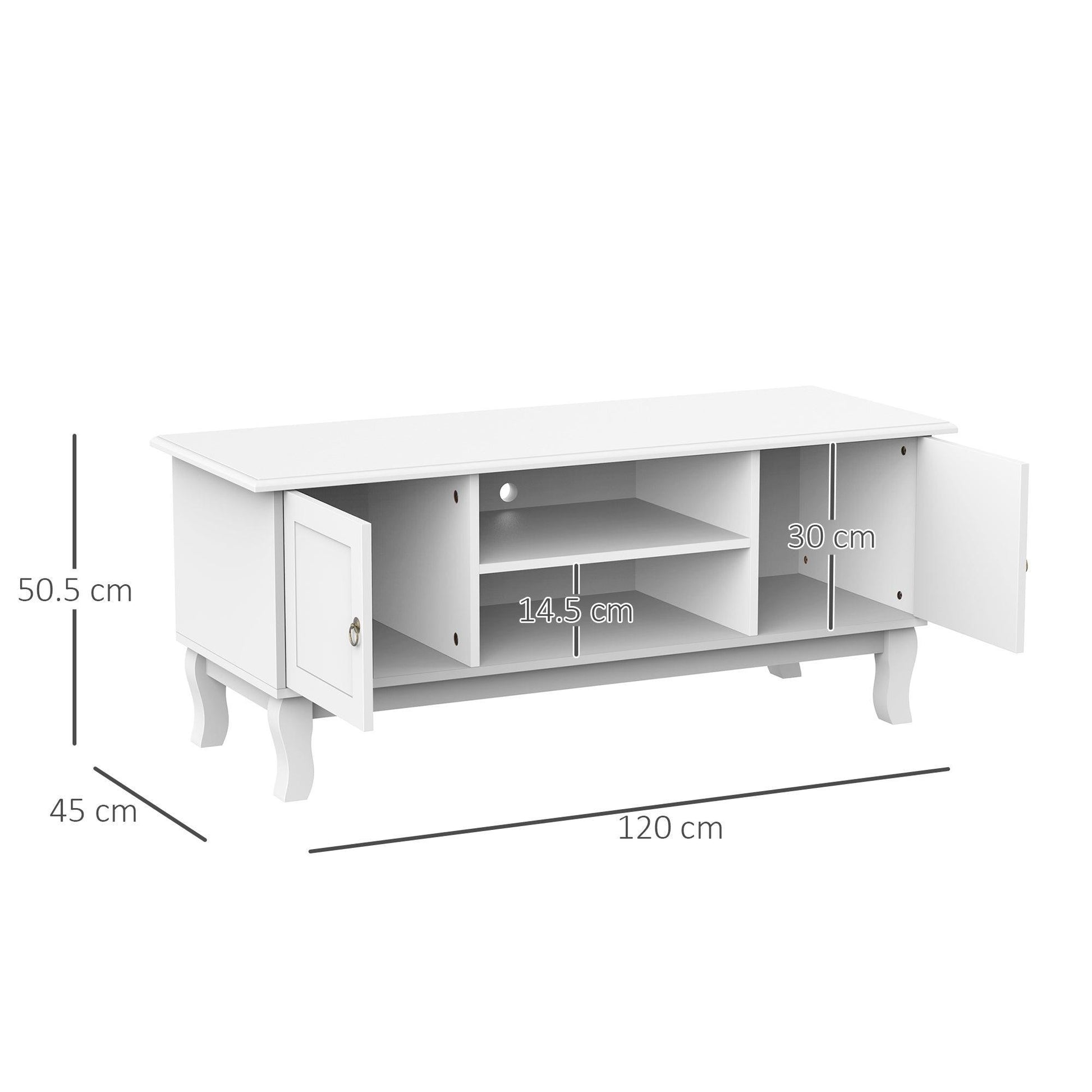 HOMCOM Corner TV Stand - White MDF - ALL4U RETAILER LTD