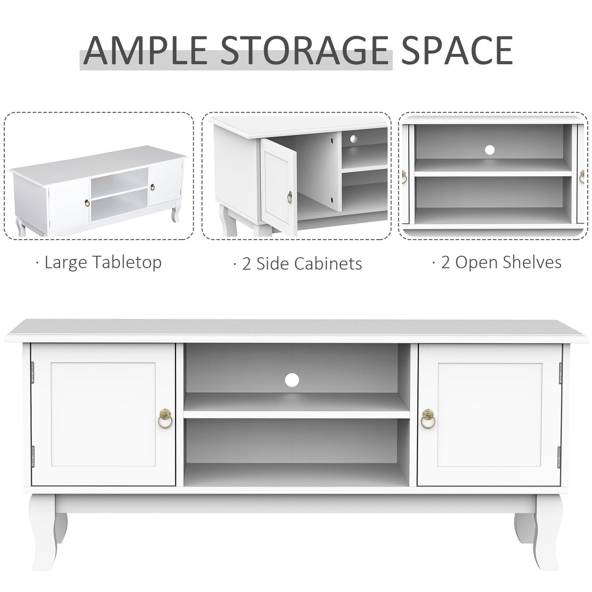 HOMCOM Corner TV Stand - White MDF - ALL4U RETAILER LTD