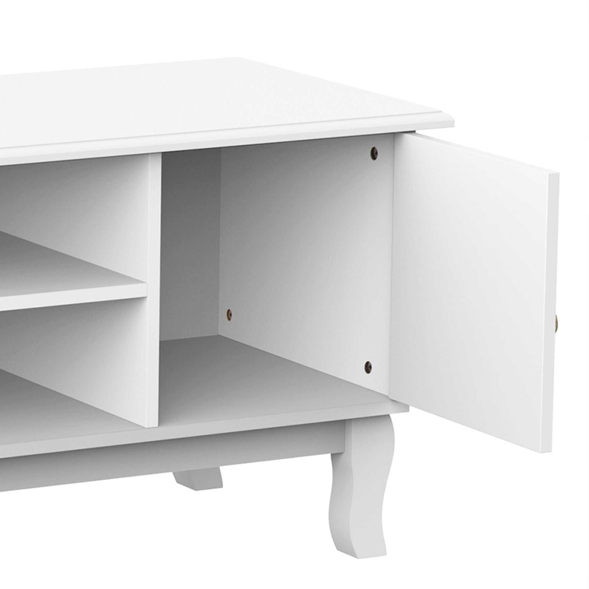 HOMCOM Corner TV Stand - White MDF - ALL4U RETAILER LTD