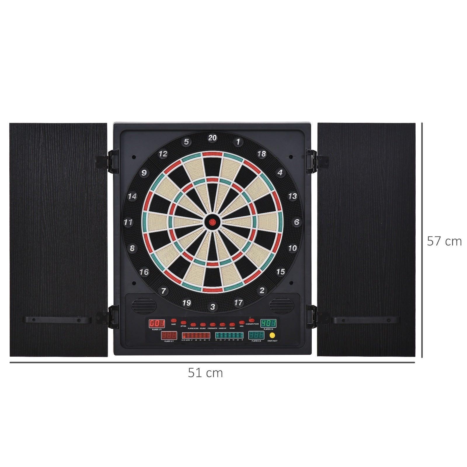 HOMCOM Dartboard Set: LED Scoreboard, 12 Darts, Storage - ALL4U RETAILER LTD