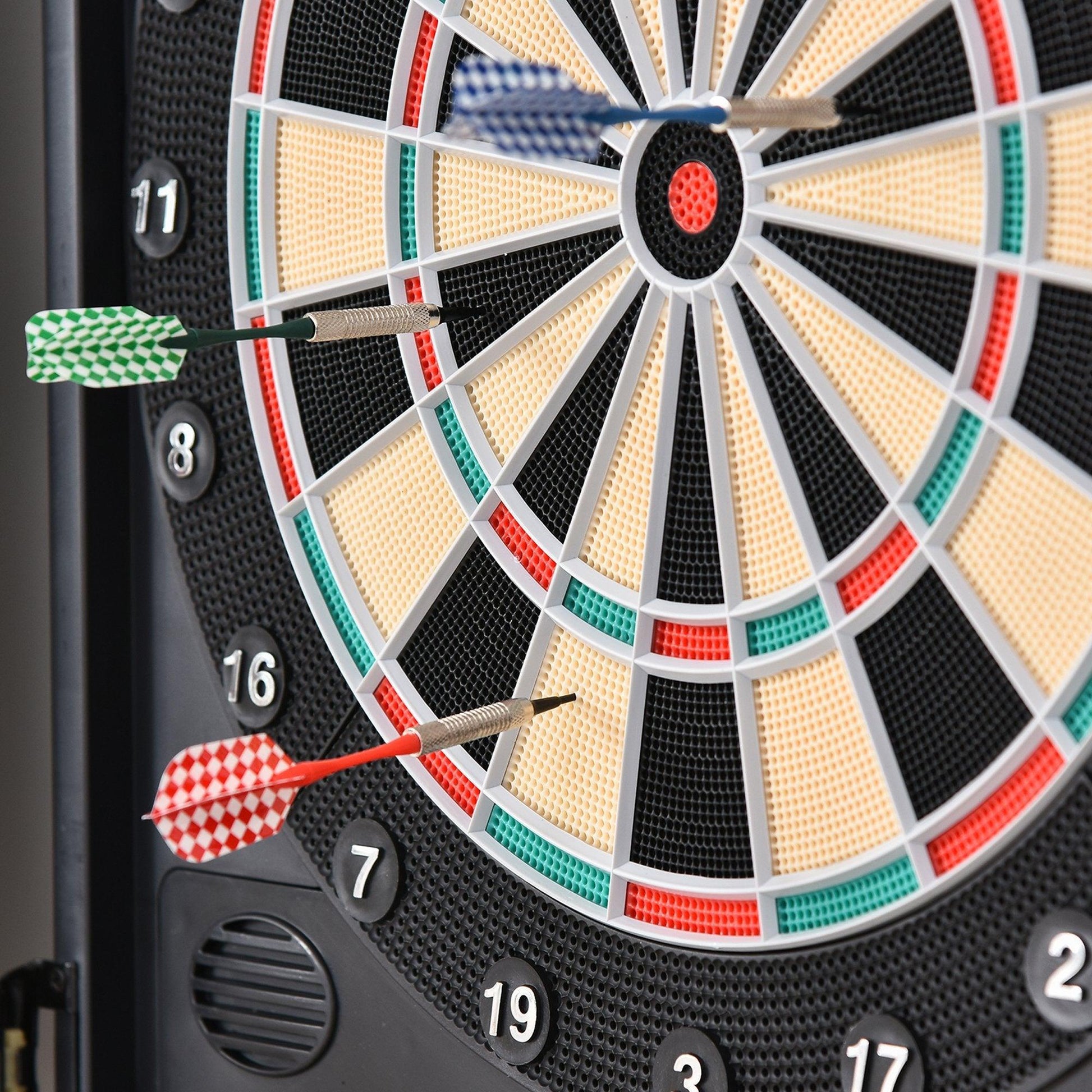 HOMCOM Dartboard Set: LED Scoreboard, 12 Darts, Storage - ALL4U RETAILER LTD