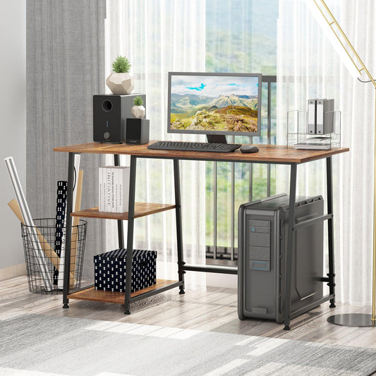 HOMCOM Desk: Office Table with Shelves - ALL4U RETAILER LTD