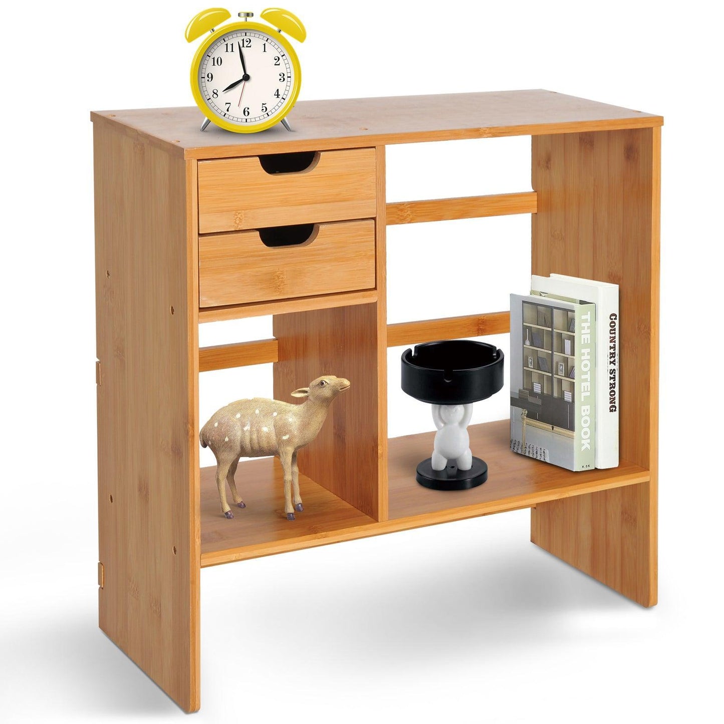 HOMCOMBamboo Desk Organiser with Drawers | Compact & Efficient - ALL4U RETAILER LTD