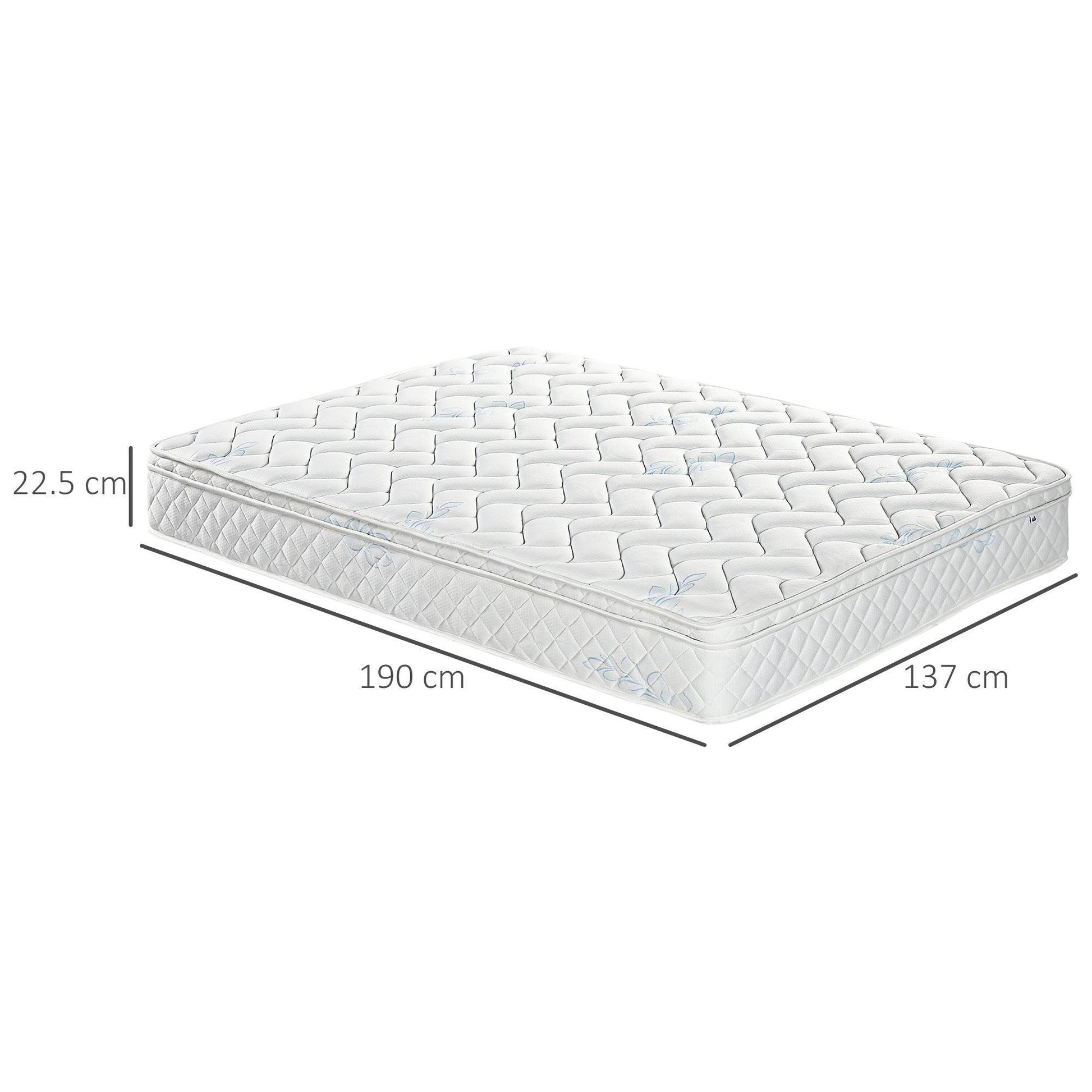 HOMCOM Double Mattress, Breathable Foam & Spring - ALL4U RETAILER LTD