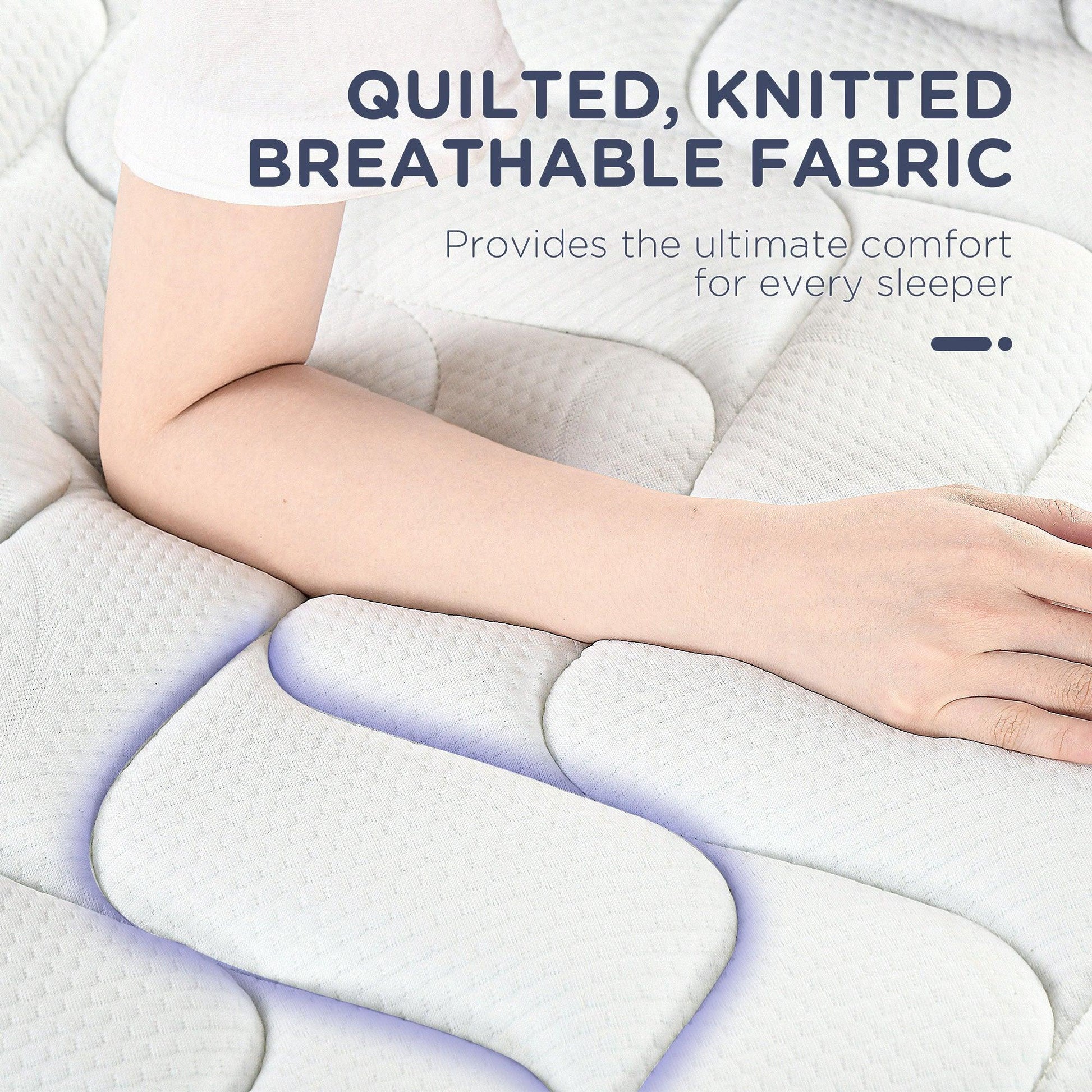 HOMCOM Double Mattress, Breathable Foam & Spring - ALL4U RETAILER LTD