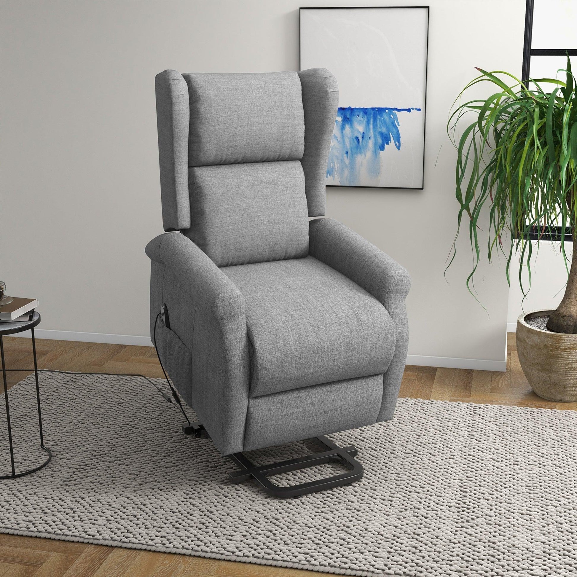 HOMCOM Elderly Power Lift Chair: Grey Recliner - ALL4U RETAILER LTD