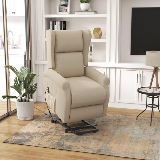 HOMCOM Electric Armchair for Elderly: Beige - ALL4U RETAILER LTD