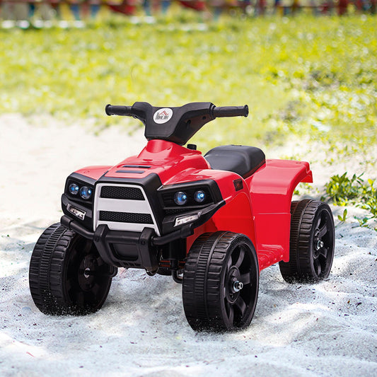 HOMCOM Electric ATV Toy for Toddlers - 6V Quad Bike, Black+Red - ALL4U RETAILER LTD