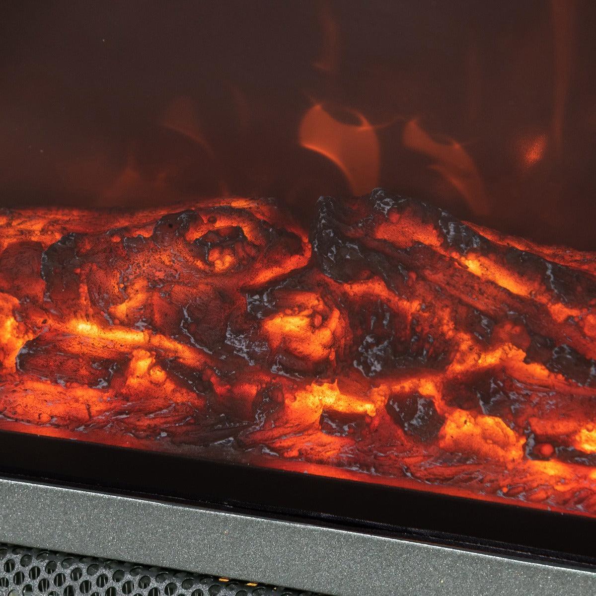 HOMCOM Electric Fireplace Heater - Realistic Flame - Rotatable Head - ALL4U RETAILER LTD