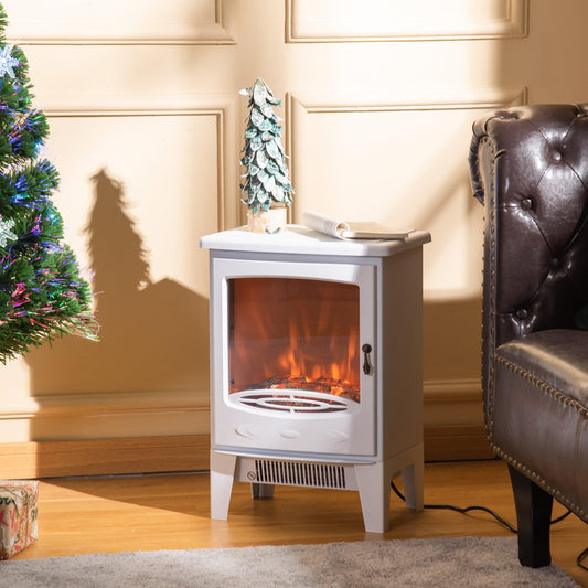 HOMCOM Electric Fireplace Stove – Realistic Flame, Overheat Protection - ALL4U RETAILER LTD