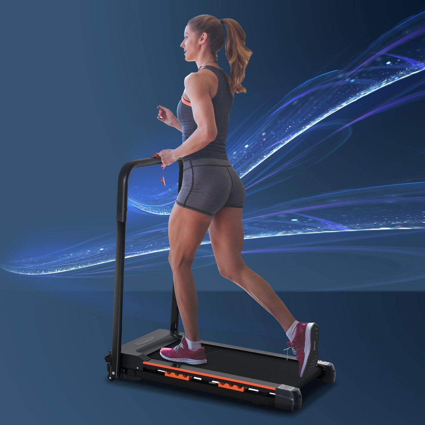 HOMCOM Electric Foldable Treadmill - Speeds up to 6 km/h - ALL4U RETAILER LTD