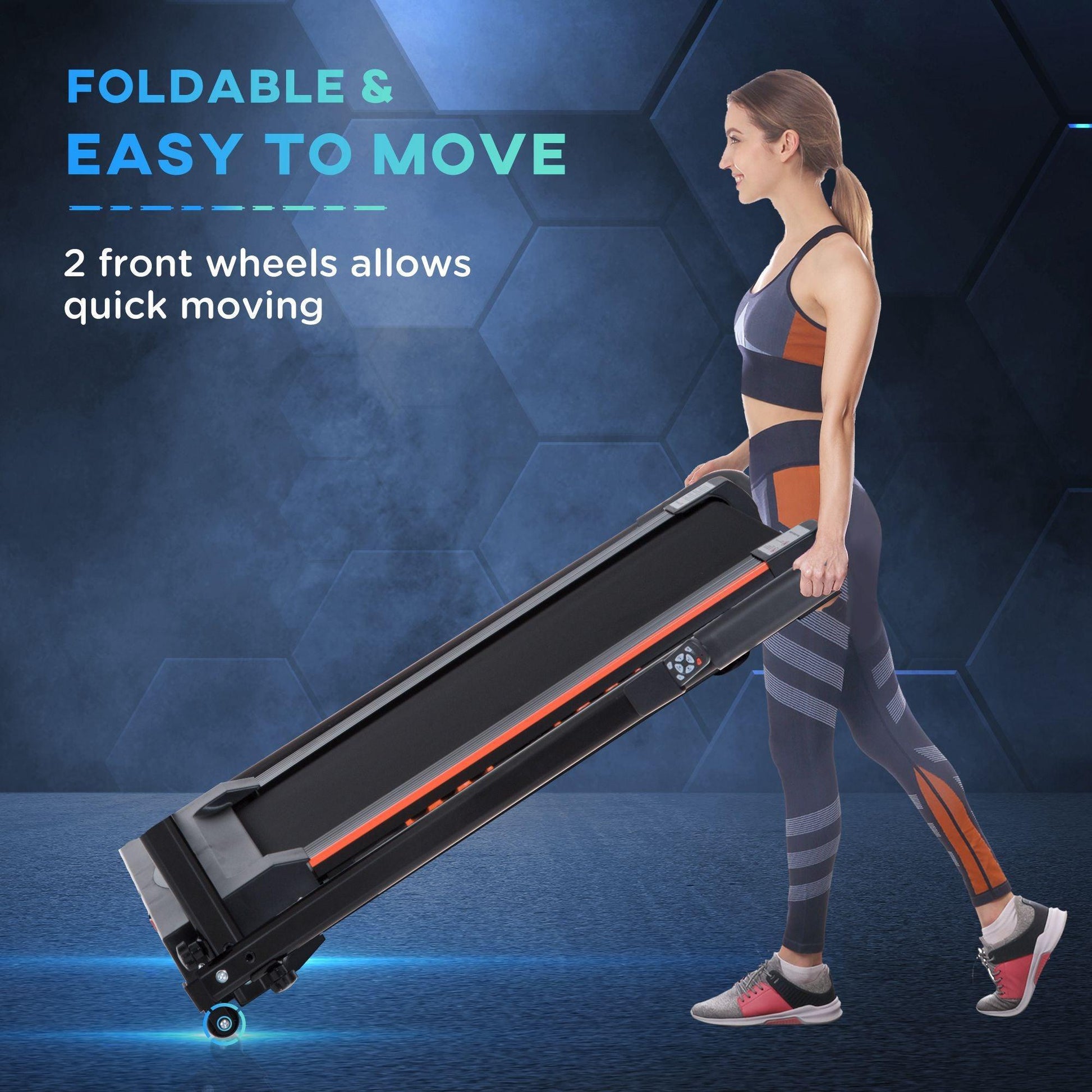 HOMCOM Electric Foldable Treadmill - Speeds up to 6 km/h - ALL4U RETAILER LTD
